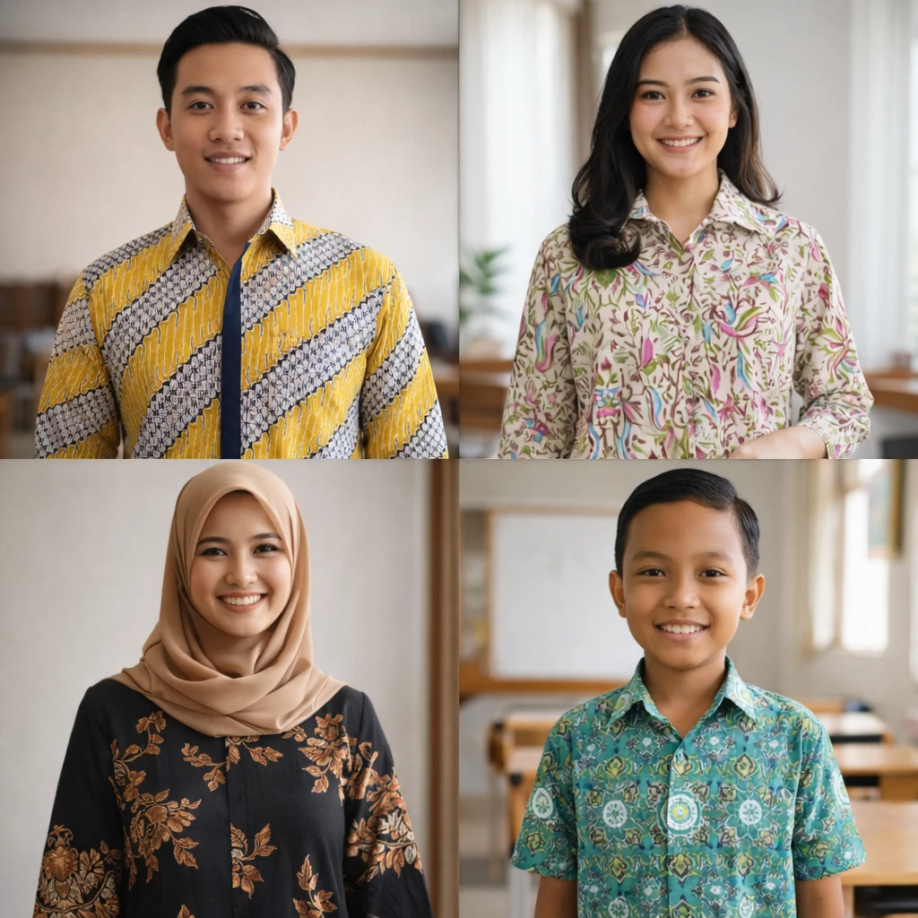 Contoh seragam batik custom Versatra untuk corporate, wanita kantor, dan sekolah di Jakarta Timur
